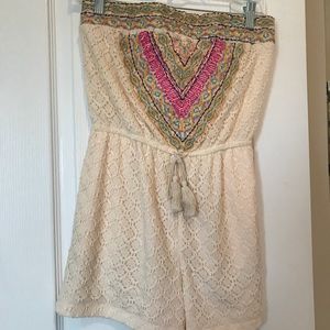 boho strapless romper